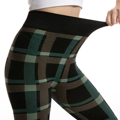 Leggings Jacquard de Cuadros Diosa de Cintura Alta para Mujer - Image 21
