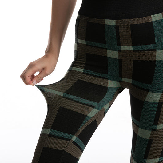 Leggings Jacquard de Cuadros Diosa de Cintura Alta para Mujer - Image 22