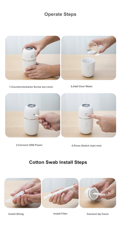 Navy blue portable humidifier with a ribbed texture, silver accents, and a power button on a white background. - Image 8