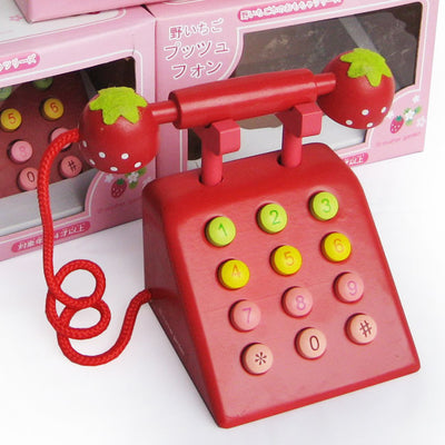 Juguete de Casa de Juegos con Teléfono de Simulación de Fresa de Madera - Image 18