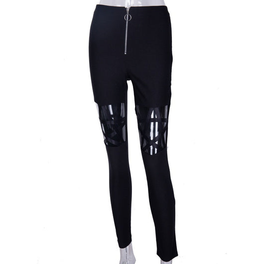 Leggins Góticos con Cordones y Cintura Alta Estilo Punk - Image 22