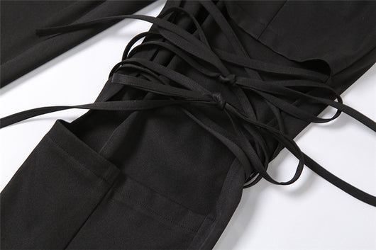 Leggins Góticos con Cordones y Cintura Alta Estilo Punk - Image 30