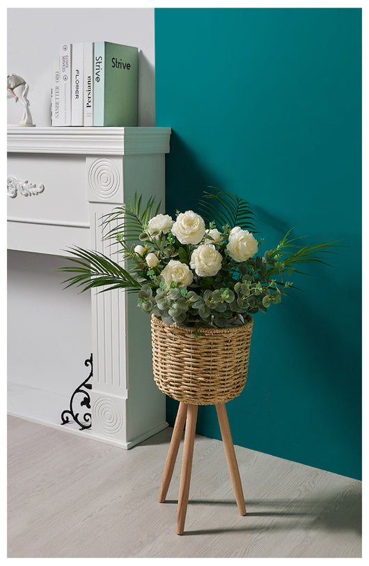 Macetero de Pie en Fibra Natural - Decoración Elegante para Interiores - Image 10