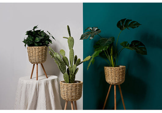 Macetero de Pie en Fibra Natural - Decoración Elegante para Interiores - Image 11