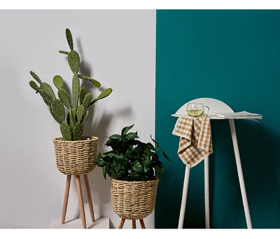 Macetero de Pie en Fibra Natural - Decoración Elegante para Interiores - Image 14