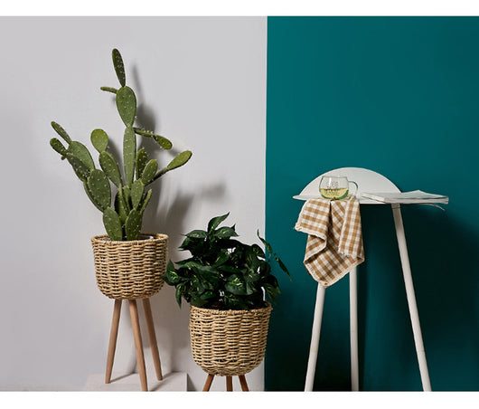 Macetero de Pie en Fibra Natural - Decoración Elegante para Interiores - Image 14