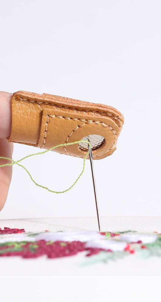 Dedal de Cuero Protector de Dedo Tipo Moneda para Costura - Image 5