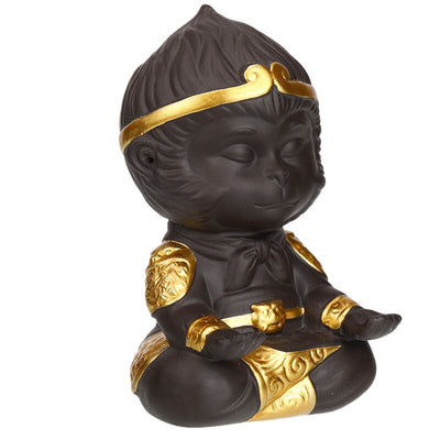 Juego de Té Kung Fu en Arcilla Púrpura con Estatua del Rey Mono - Decoración para Bandeja de Té - Image 16