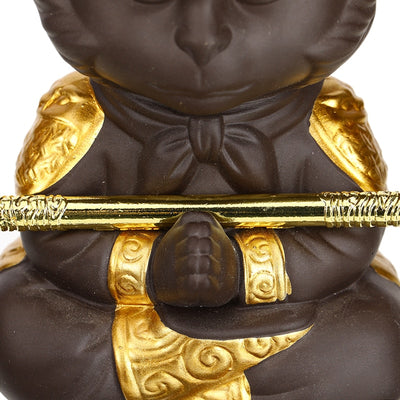 Juego de Té Kung Fu en Arcilla Púrpura con Estatua del Rey Mono - Decoración para Bandeja de Té - Image 22