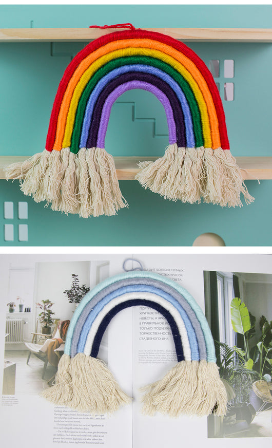 Tapiz Arcoíris Tejido a Mano con Borlas Decorativas - Image 5