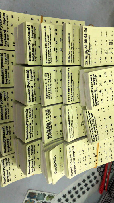 Pegatinas de Teclado Luminosas Multiidioma - Árabe, Tailandés, Hebreo, Francés, Italiano, Alemán - Image 30