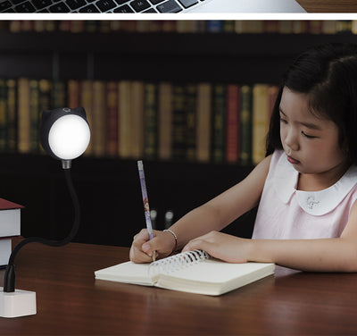 Black cat-shaped USB desk lamp with a flexible gooseneck and silver light panel, ideal for modern desks. - Image 8