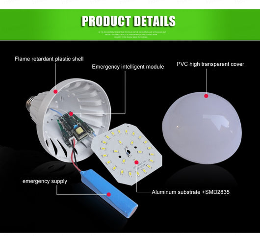 Bombilla LED de Emergencia Recargable 5W-12W - Image 13