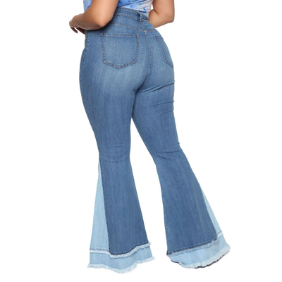 Pantalones Acampanados de Cintura Alta con Bloques de Color y Stretch - Image 12