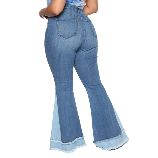 Pantalones Acampanados de Cintura Alta con Bloques de Color y Stretch - Image 12