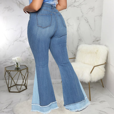Pantalones Acampanados de Cintura Alta con Bloques de Color y Stretch - Image 16