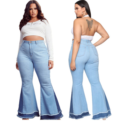 Pantalones Acampanados de Cintura Alta con Bloques de Color y Stretch - Image 17