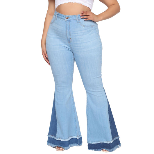 Pantalones Acampanados de Cintura Alta con Bloques de Color y Stretch - Image 21