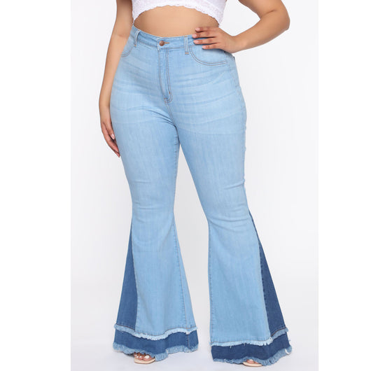 Pantalones Acampanados de Cintura Alta con Bloques de Color y Stretch - Image 26