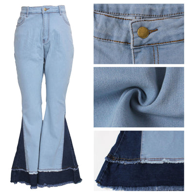 Pantalones Acampanados de Cintura Alta con Bloques de Color y Stretch - Image 27