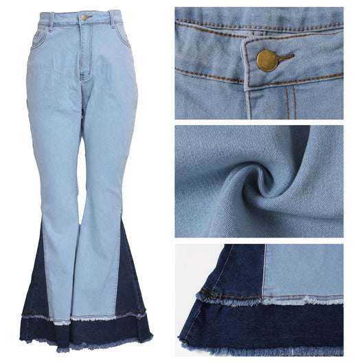 Pantalones Acampanados de Cintura Alta con Bloques de Color y Stretch - Image 27