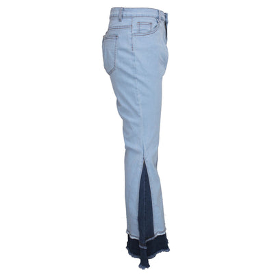 Pantalones Acampanados de Cintura Alta con Bloques de Color y Stretch - Image 29