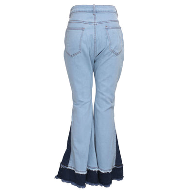 Pantalones Acampanados de Cintura Alta con Bloques de Color y Stretch - Image 30