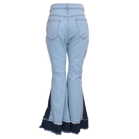 Pantalones Acampanados de Cintura Alta con Bloques de Color y Stretch - Image 30