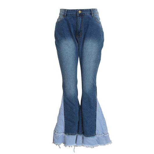 Pantalones Acampanados de Cintura Alta con Bloques de Color y Stretch - Image 32