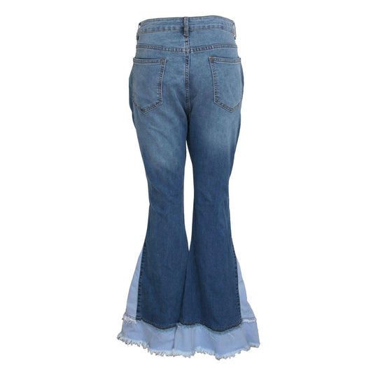 Pantalones Acampanados de Cintura Alta con Bloques de Color y Stretch - Image 34