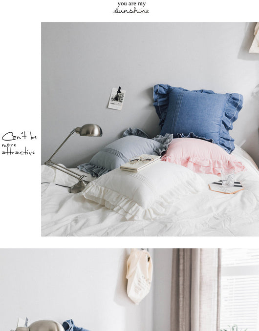 Funda de Almohada Pequeña de Algodón Puro con Volantes - Image 11