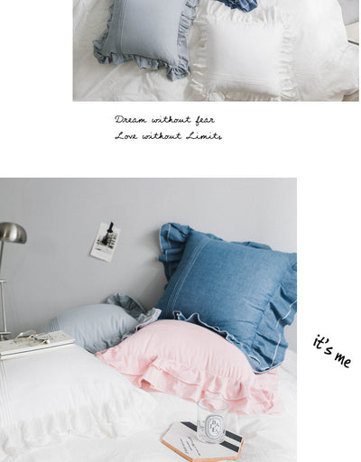 Funda de Almohada Pequeña de Algodón Puro con Volantes - Image 13