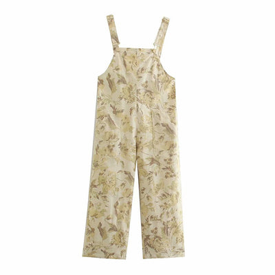 Overol Largo Floral Suelto con Bolsillos Dobles para Mujer - Image 8