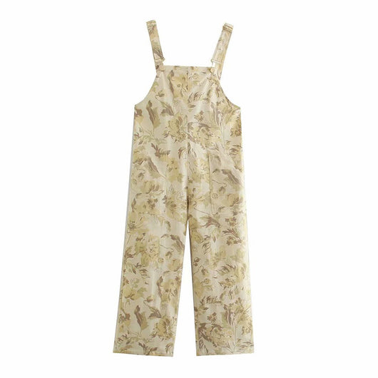 Overol Largo Floral Suelto con Bolsillos Dobles para Mujer - Image 8