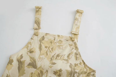 Overol Largo Floral Suelto con Bolsillos Dobles para Mujer - Image 10