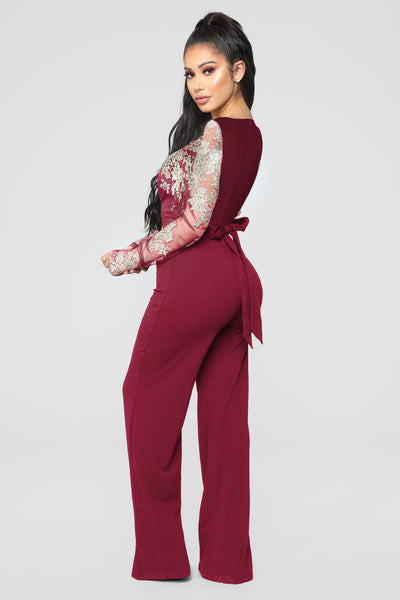Jumpsuit Elegante de Encaje para Mujer - Manga Larga y Piernas Anchas - Image 13