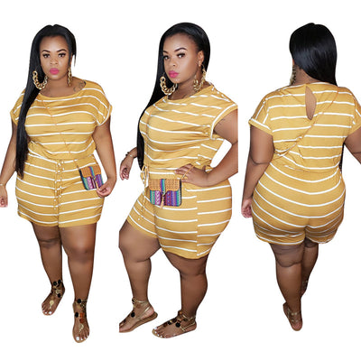 Jumpsuit Holgado con Estampado Digital a Rayas para Mujer - Image 17