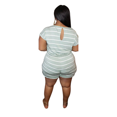 Jumpsuit Holgado con Estampado Digital a Rayas para Mujer - Image 33