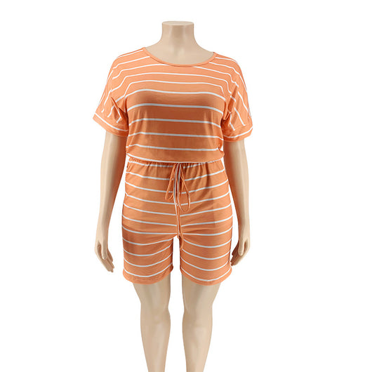 Jumpsuit Holgado con Estampado Digital a Rayas para Mujer - Image 36