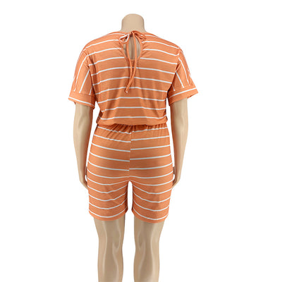 Jumpsuit Holgado con Estampado Digital a Rayas para Mujer - Image 37