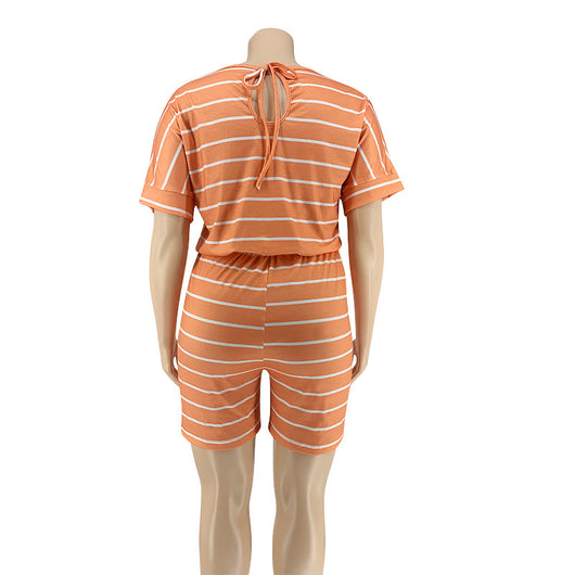 Jumpsuit Holgado con Estampado Digital a Rayas para Mujer - Image 37