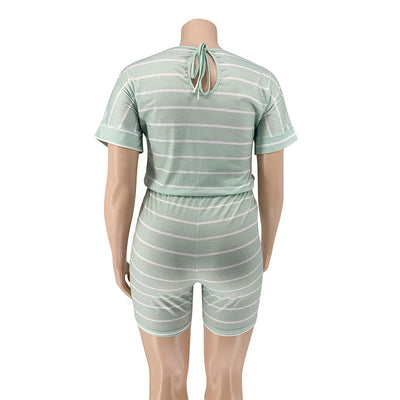 Jumpsuit Holgado con Estampado Digital a Rayas para Mujer - Image 46