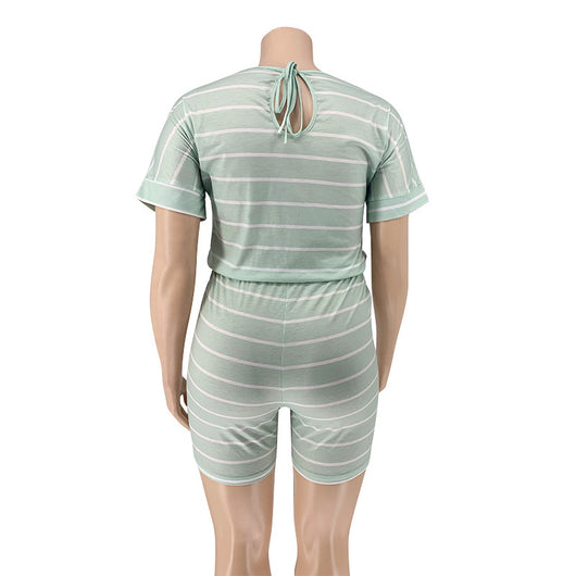 Jumpsuit Holgado con Estampado Digital a Rayas para Mujer - Image 46