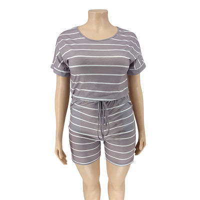 Jumpsuit Holgado con Estampado Digital a Rayas para Mujer - Image 48