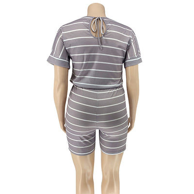 Jumpsuit Holgado con Estampado Digital a Rayas para Mujer - Image 49