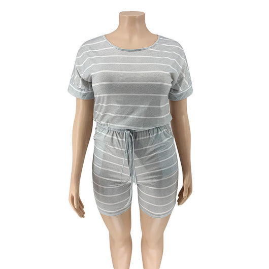 Jumpsuit Holgado con Estampado Digital a Rayas para Mujer - Image 51