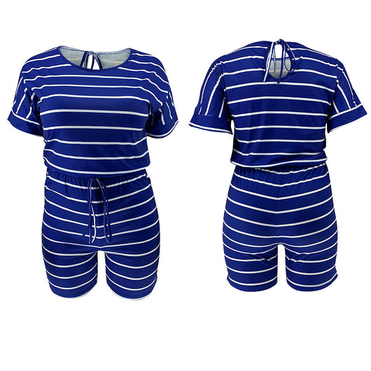 Jumpsuit Holgado con Estampado Digital a Rayas para Mujer - Image 55
