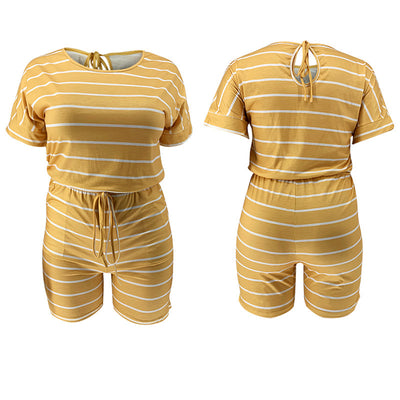 Jumpsuit Holgado con Estampado Digital a Rayas para Mujer - Image 56