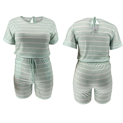 Jumpsuit Holgado con Estampado Digital a Rayas para Mujer - Image 57