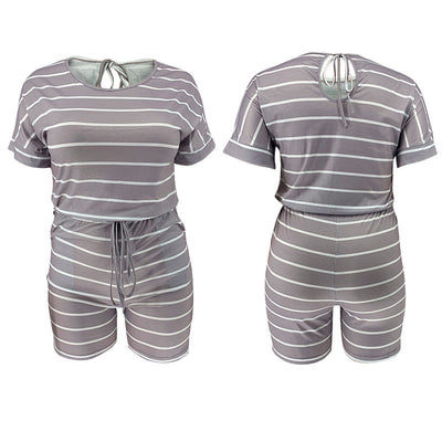 Jumpsuit Holgado con Estampado Digital a Rayas para Mujer - Image 58